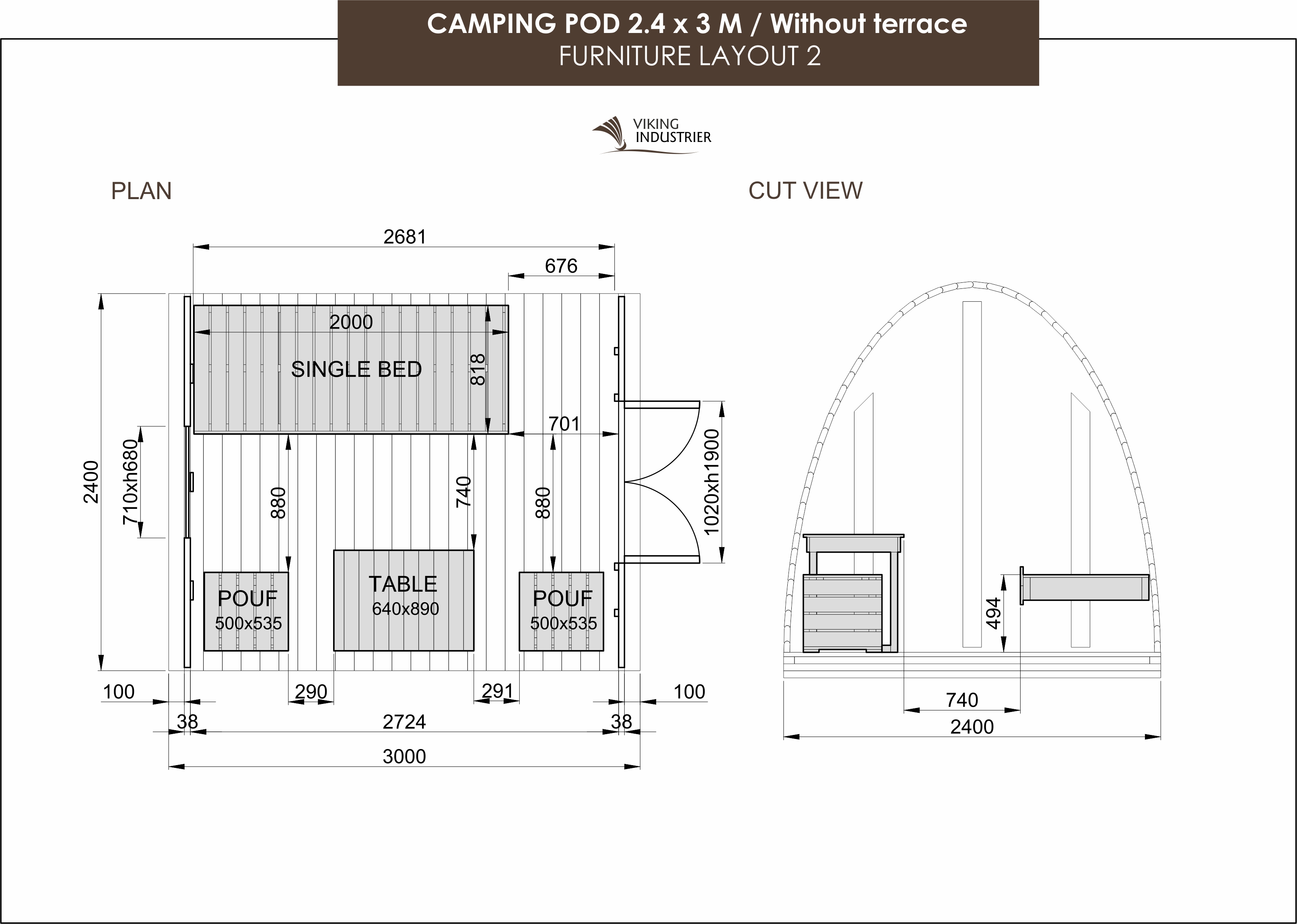 Camping Pod 3 x 2,4 m 