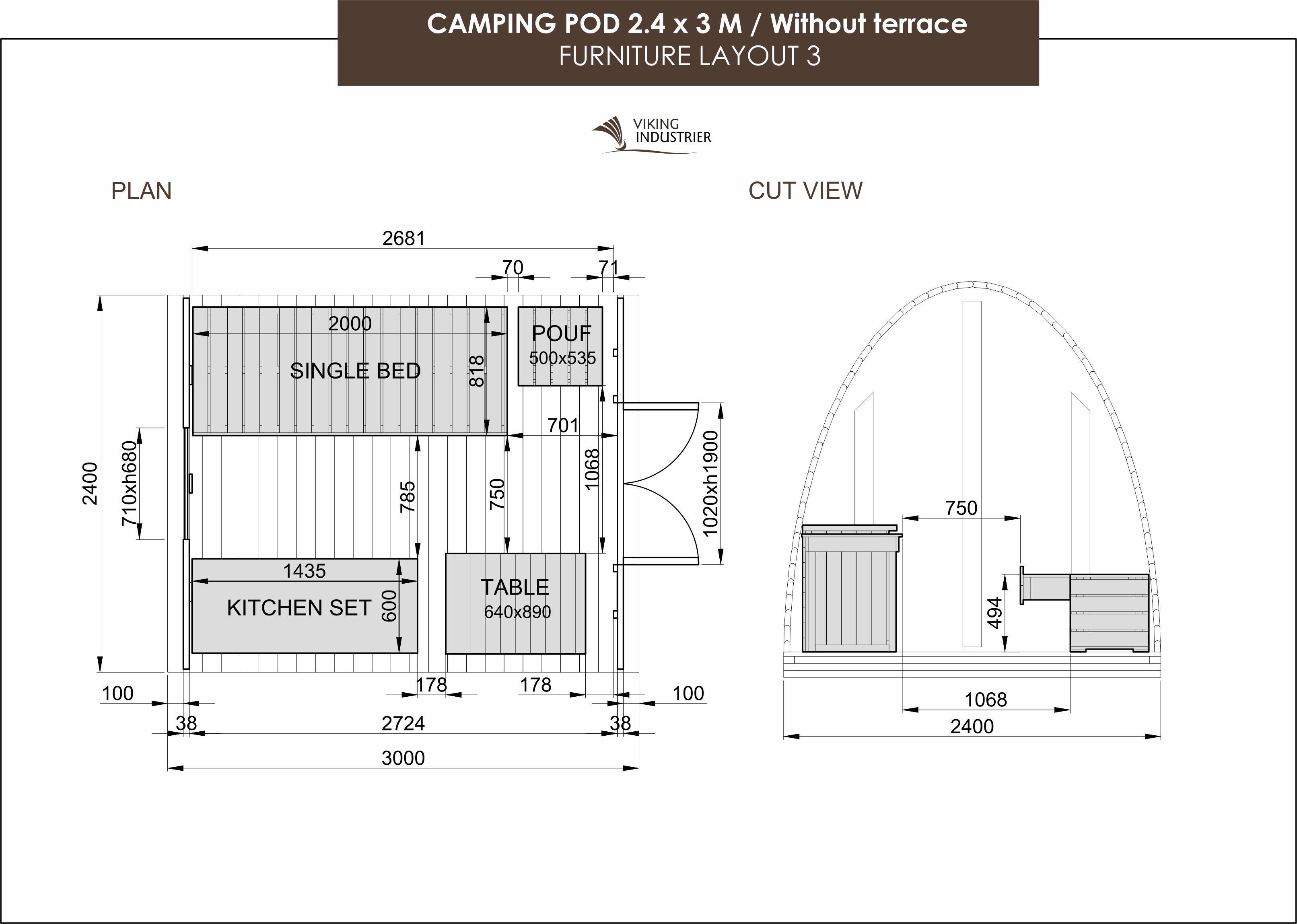 Camping Pod 3 x 2,4 m 