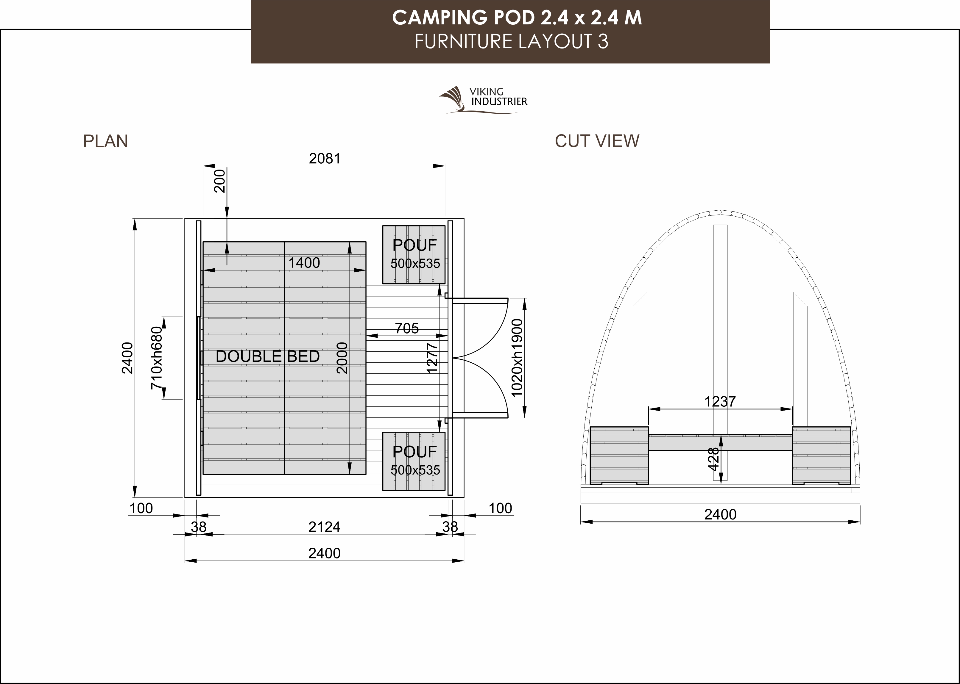 Camping Pod 2,4 x 2,4 m
