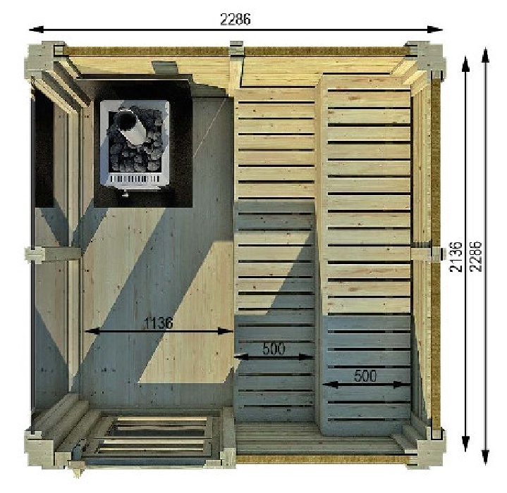 Sauna Cube 2 x 2 m