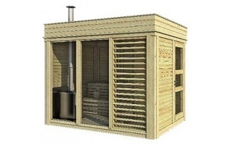 Sauna Cube 2 x 3 m mit Umkleideraum