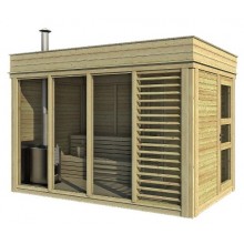 Sauna Cube 2 x 4 m mit Umkleideraum