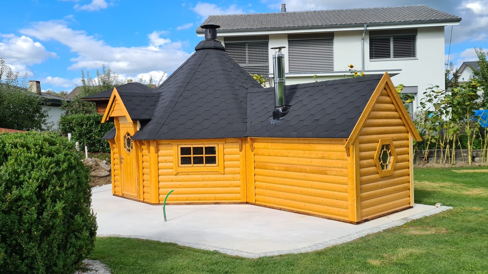 16.5 m² GRILL-KOTA mit Sauna-Anbau (4.3 m²) 
